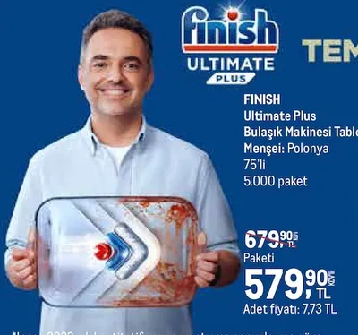 Finish Ultimate Plus Bulaşık Makinesi Table 75'Li 5.000 Paket
