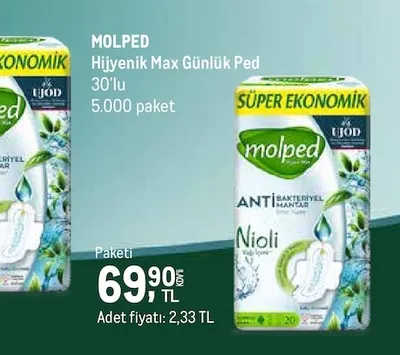Molped Hijyenik Max Günlük Ped 30'Lu