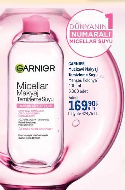 Garnier Mucizevi Makyaj Temizleme Suyu