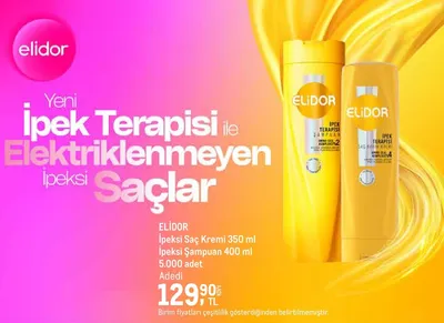 Elidor İpeksi Saç Kremi 350 Ml İpeksi Şampuan 400 Ml