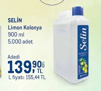 Selin Limon Kolonya 900 Ml