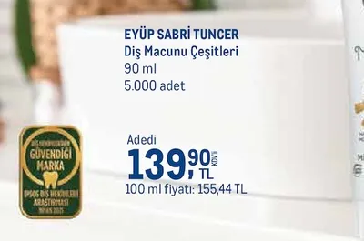 Eyüp Sabri Tuncer Diş Macunu Çeşitleri 90 Ml