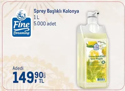 Sprey Başlıklı Kolonya 1 L
