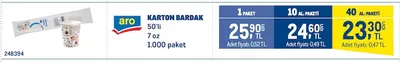 Aro Karton Bardak 50'Li