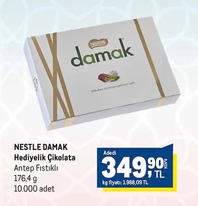 Nestle Damak Hediyelik Çikolata Antep Fıstıklı 176,4 G