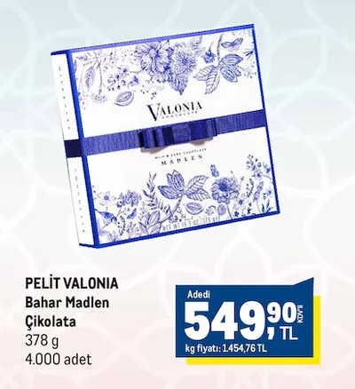 Pelit Valonia Bahar Madlen Çikolata 378 G