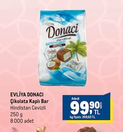 Evliya Donaci Çikolata Kaplı Bar 250 G