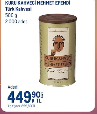 Kuru Kahveci Mehmet Efendi Türk Kahvesi 500 G