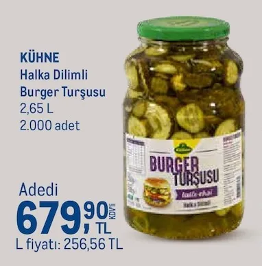 Kühne Halka Dilimli Burger Turşusu 2,65 L