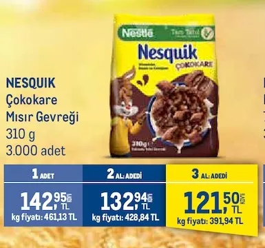 Nesquik Çokokare Mısır Gevreği 310 G