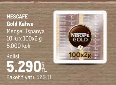 Nescafe Gold Kahve 10'Lu X 100X2 G