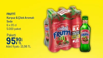 Frutti Karpuz & Çilek Aromalı Soda 6 X 20 Cl