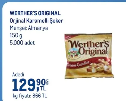 Werther'S Original Orjinal Karamelli Şeker 150 G