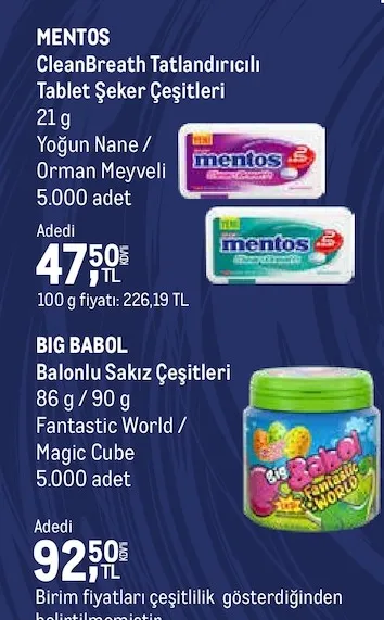 Mentos Cleanbreath Tatlandırıcılı Tablet Şeker Çeşitleri 21 G