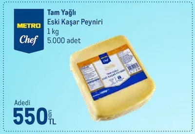 Metro Chef Tam Yağlı Eski Kaşar Peyniri 1 Kg