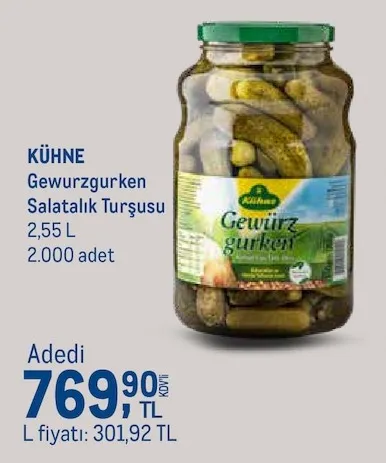Kühne Gewurzgurken Salatalık Turşusu 2,55 L