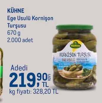 Kühne Ege Usulü Kornişon Turşusu 670 G