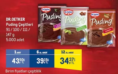 Dr. Oetker Puding Çeşitleri 91/100/111/147 G