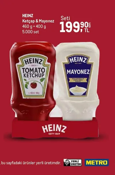 Heinz Ketçap & Mayonez Seti 460 G + 400 G