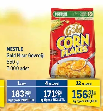 Nestle Gold Mısır Gevreği 650 G