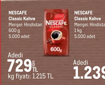 Nescafe Classic Kahve 600G