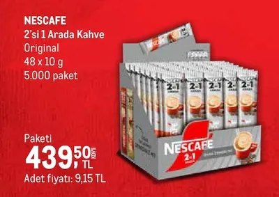 Nescafe 2'Si 1 Arada Kahve Original 48 X 10 G