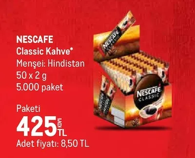 Nescafe Classic Kahve 50 X 2 G