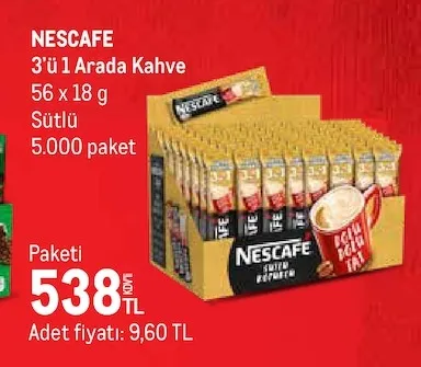Nescafe 3'Ü 1 Arada Kahve 56 X 18 G