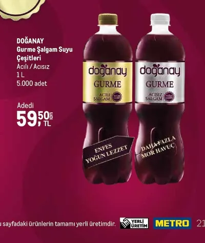 Doğanay Gurme Şalgam Suyu Çeşitleri 1 L