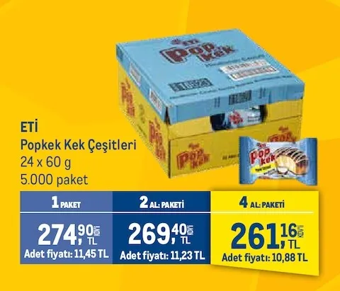 Eti Popkek Kek Çeşitleri 24 X 60 G