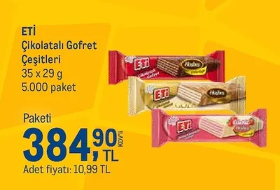 Eti Çikolatalı Gofret Çeşitleri 35 X 29 G