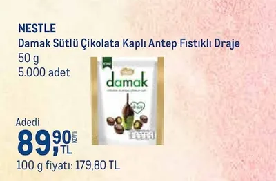 Nestle Damak Sütlü Çikolata Kaplı Antep Fıstıklı Draje 50 G