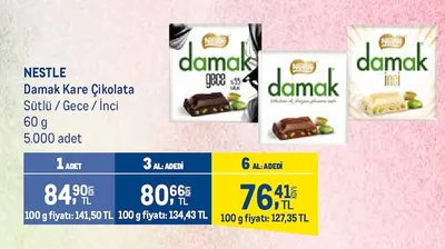 Nestle Damak Kare Çikolata Sütlü / Gece / İnci 60 G