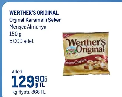 Werther'S Original Orjinal Karamelli Şeker 150 G