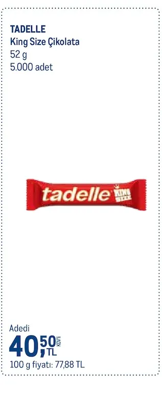 Tadelle King Size Çikolata 52 G