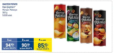 Master Potato Cips Çeşitleri 160 G