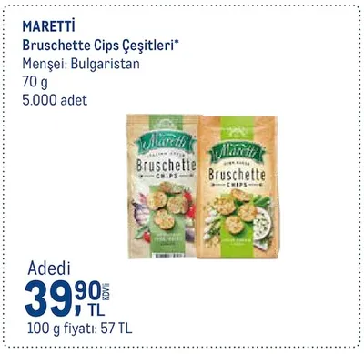 Maretti Bruschette Cips Çeşitleri* 70 G