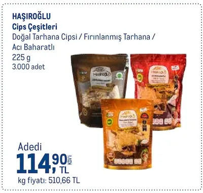 Haşıroğlu Cips Çeşitleri 225 G