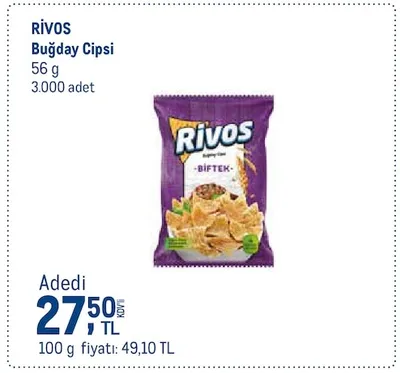 Rivos Buğday Cipsi 56 G