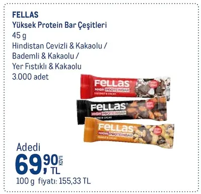 Fellas Yüksek Protein Bar Çeşitleri