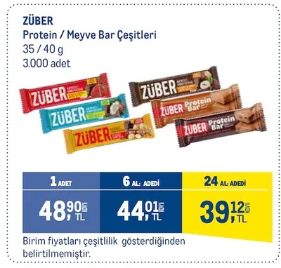 Züber Protein / Meyve Bar Çeşitleri