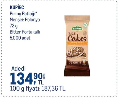 Kupiec Pirinç Patlağı 72 G