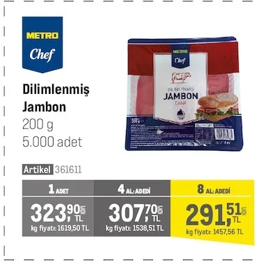 Metro Chef Dilimlenmiş Jambon 200 G
