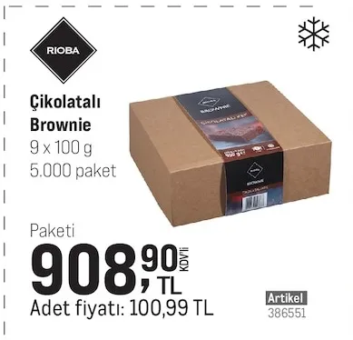 Rioba Çikolatalı Brownie 9 X 100 G