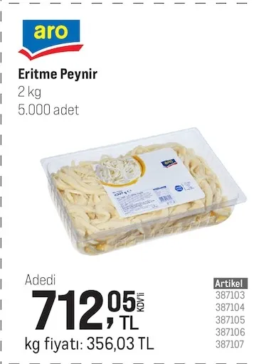 Aro Eritme Peynir 2 Kg