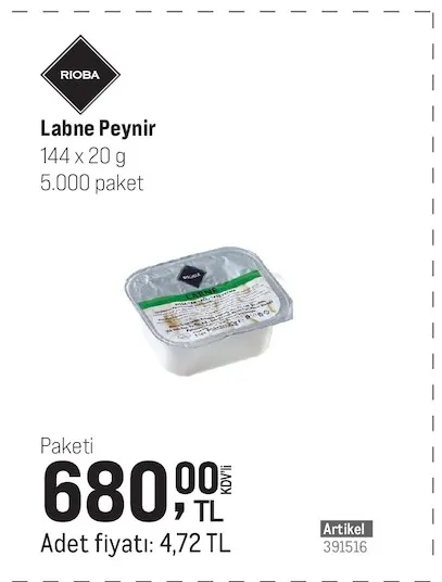 Rioba Labne Peynir 144X20 G