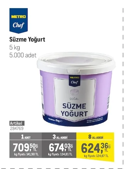 Metro Chef Süzme Yoğurt 5 Kg