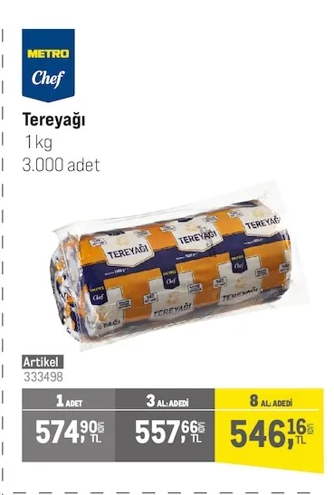 Metro Chef Tereyağı 1 Kg