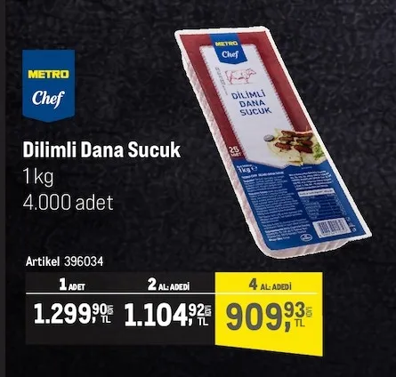 Metro Chef Dilimli Dana Sucuk 1Kg