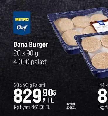 Metro Chef Dana Burger 20 X 90 G